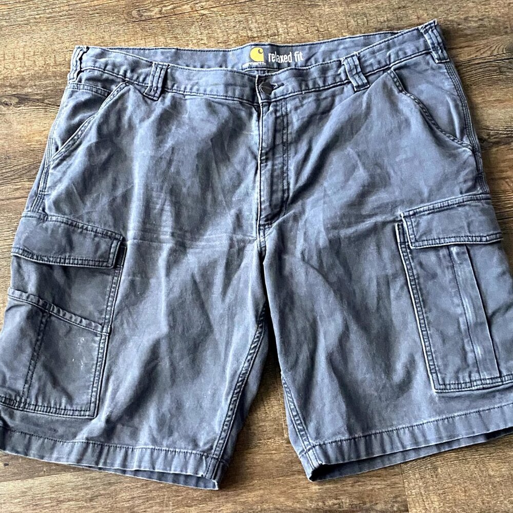 Carhartt Cargo Shorts Mens 40  Relaxed Fit Gray Workwear 10 inch inseam